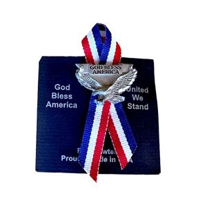 🇺🇸 Fine Pewter Lapel Pin God Bless America / United We Stand